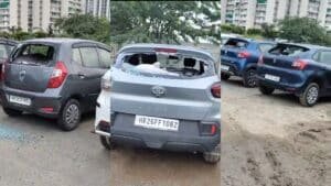 Suncity Avenue सोसाइटी के बाहर खड़ी गाड़ियों में तोड़फोड़ , RWA ने कार्रवाई की मांग
