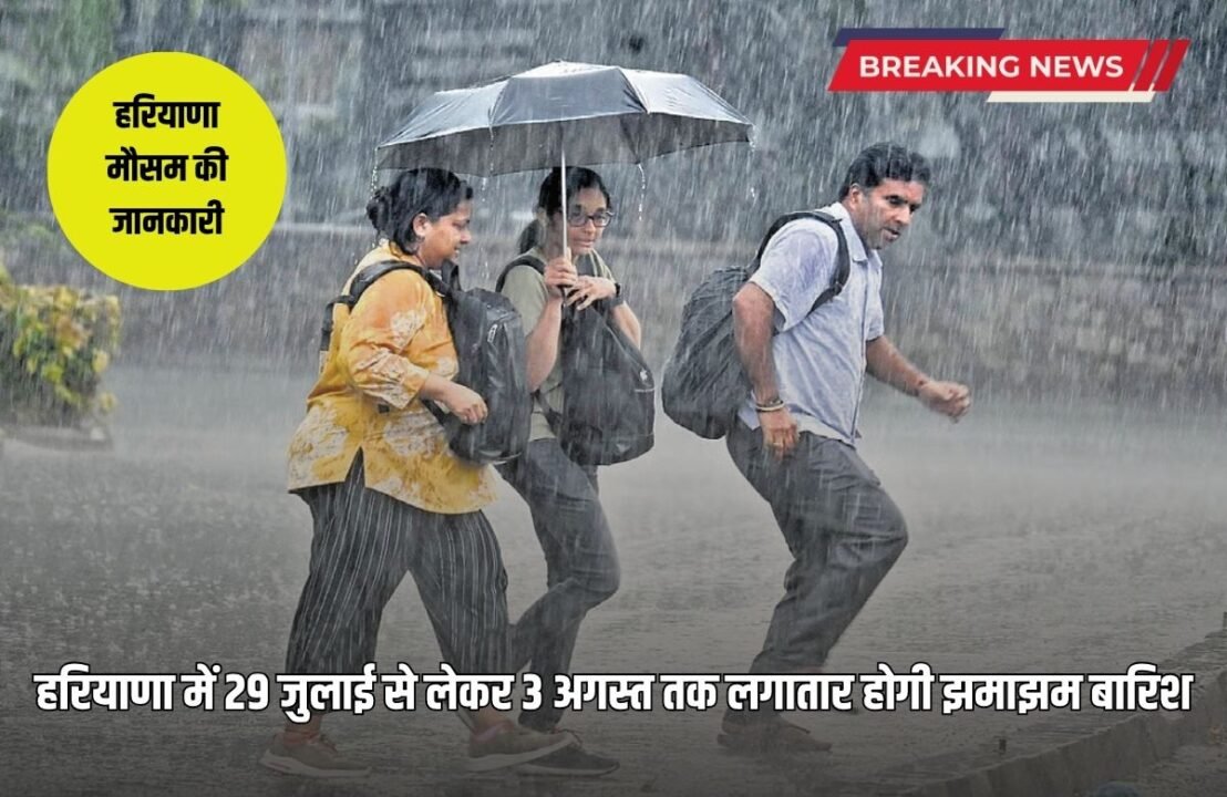 Haryana to expect continuous heavy rains from July 29 to August