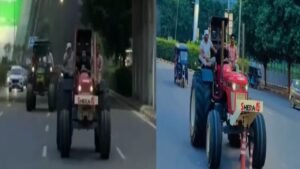 Gurugram: अब ट्रैक्टरों से स्टंटबाज़ी, Cyber Hub की सड़कों पर दौड़ाए दो-दो ट्रैक्टर