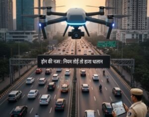 Traffic Police Action : गुरुग्राम पुलिस का हाई-टेक एक्शन, ड्रोन से गलत लेन में चलने वालों पर लगाम