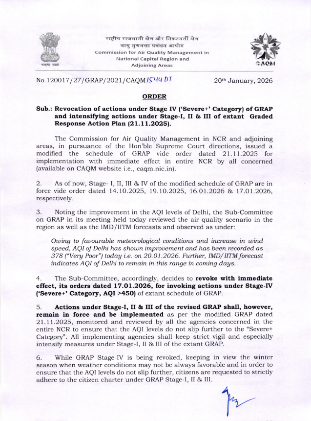 Delhi NCR Grap 4 Revoked