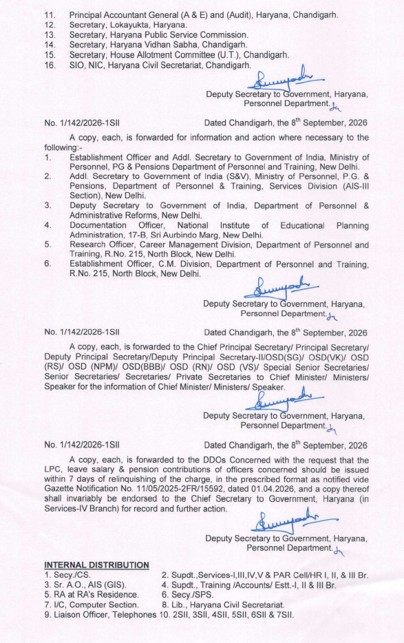 Haryana IAS HCS Transfer